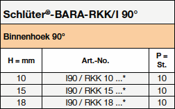 Schlüter®-BARA-RKK/I 90