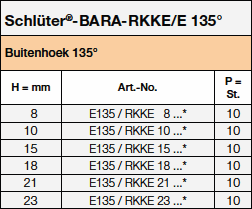 Schlüter®-BARA-RKKE/E 135