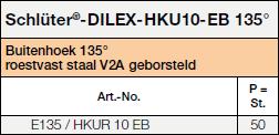 Schlüter®-DILEX-HKU-E/I 135°