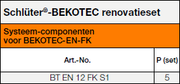 Renovatieset voor Schlüter®-BEKOTEC-EN FK