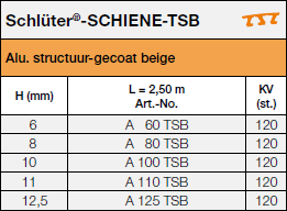 Schlüter®-SCHIENE-TSB
