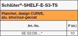 Schlüter®-SHELF-E-S3-TS, Curve